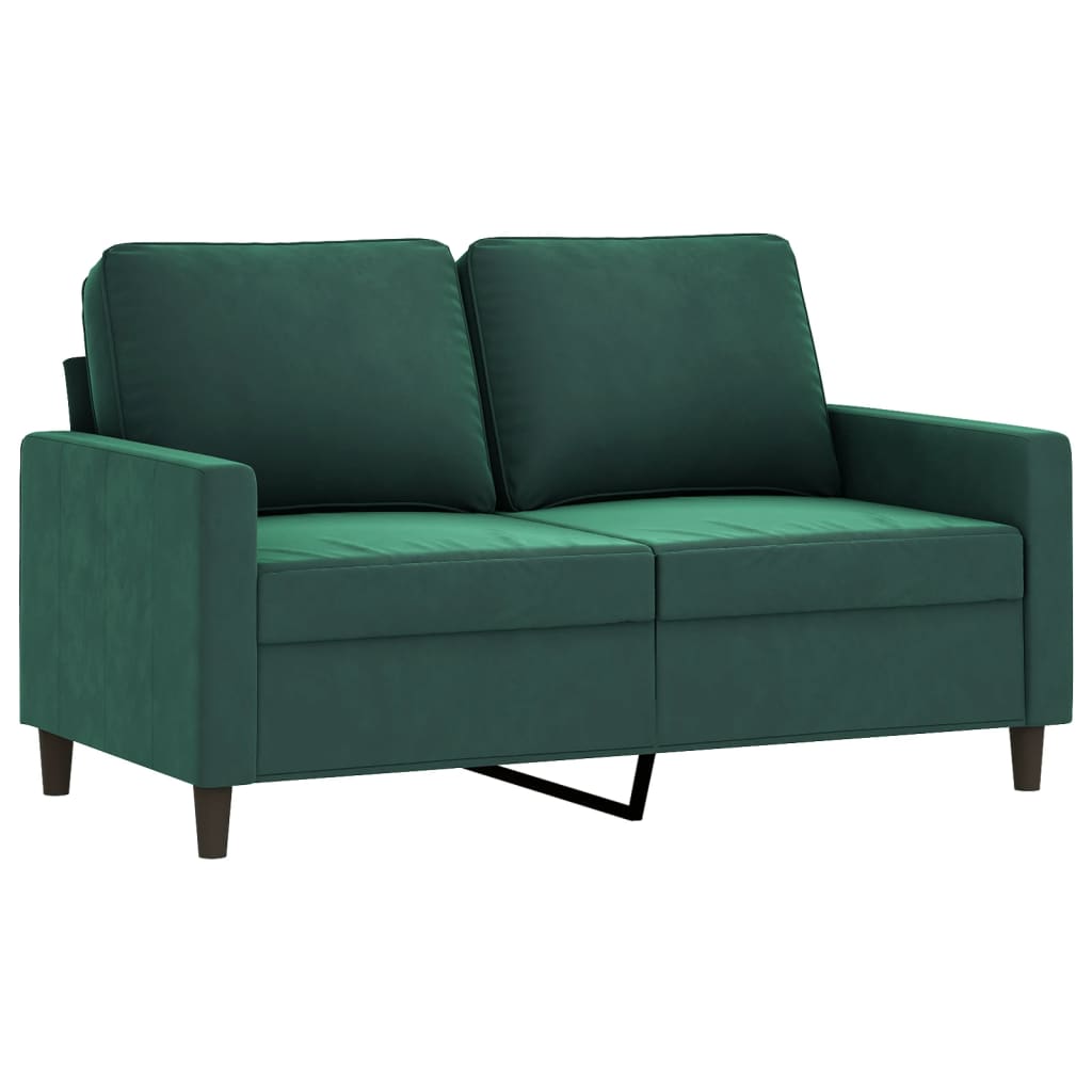 3-dijelni set sofa s jastucima tamnozeleni baršunasti