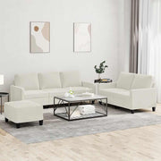 3-dijelni set sofa s jastucima krem baršunasti