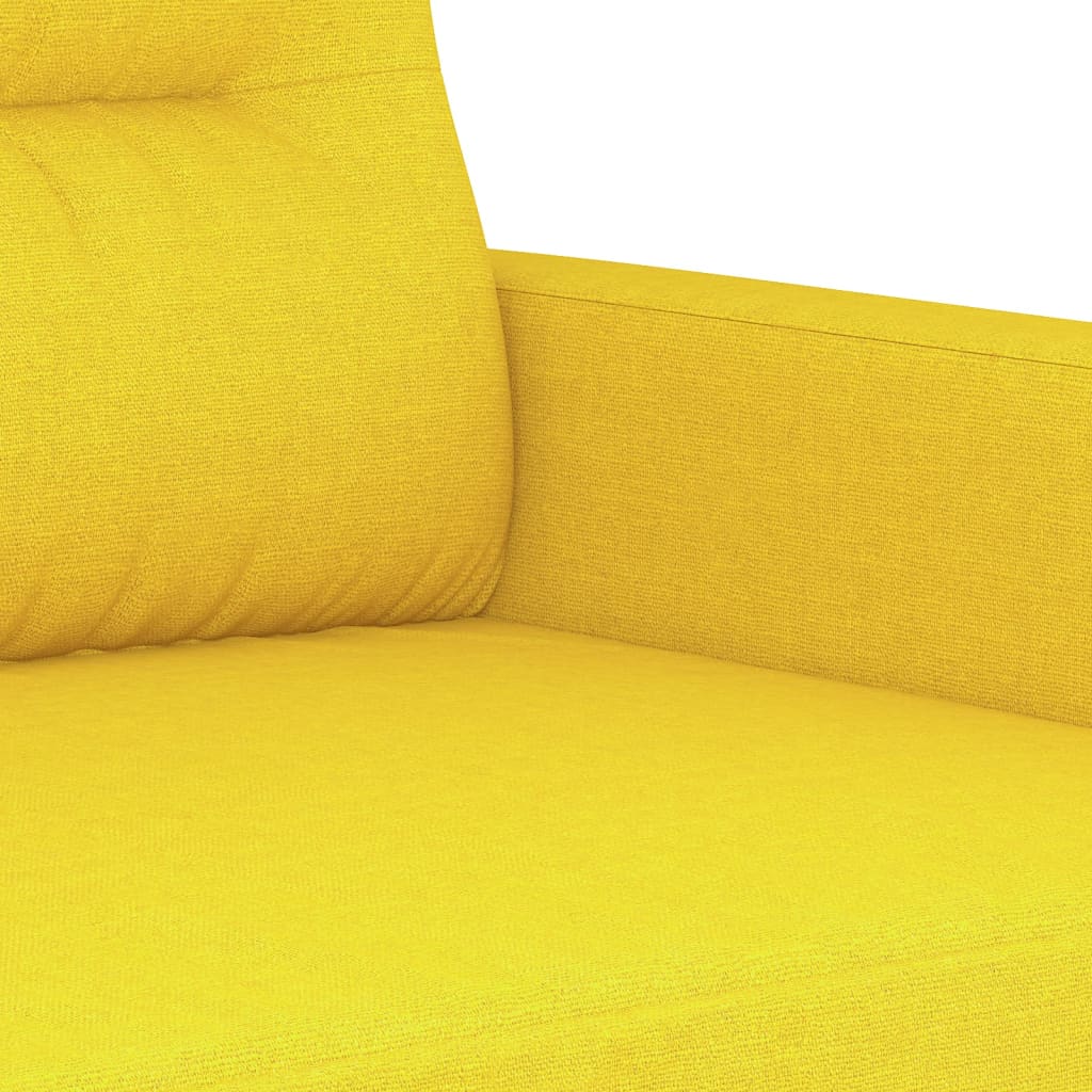 3-dijelni set sofa s jastucima svjetložuti od tkanine
