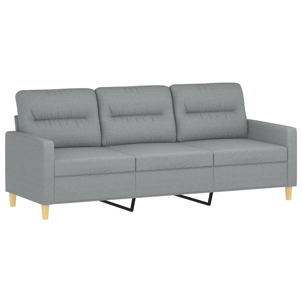 4-dijelni set sofa s jastucima svjetlosivi od tkanine