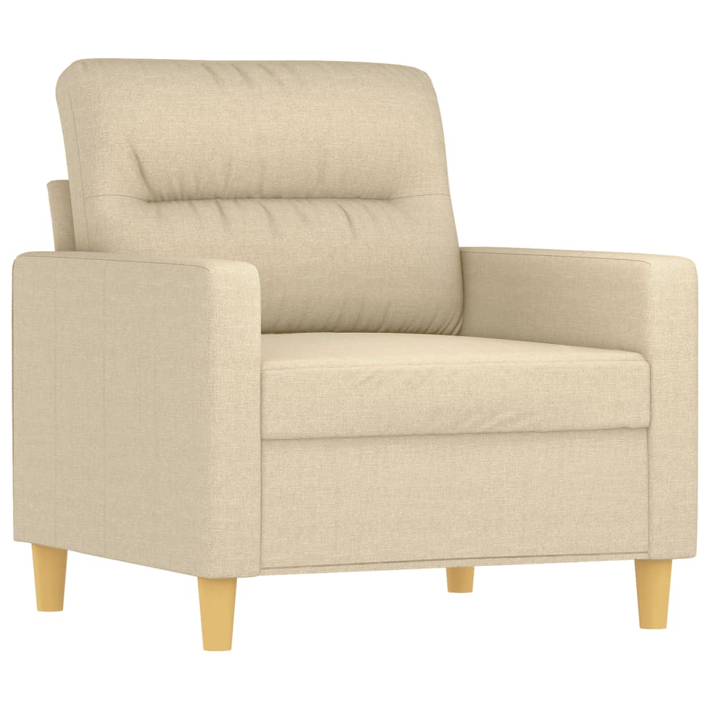 4-dijelni set sofa s jastucima krem od tkanine