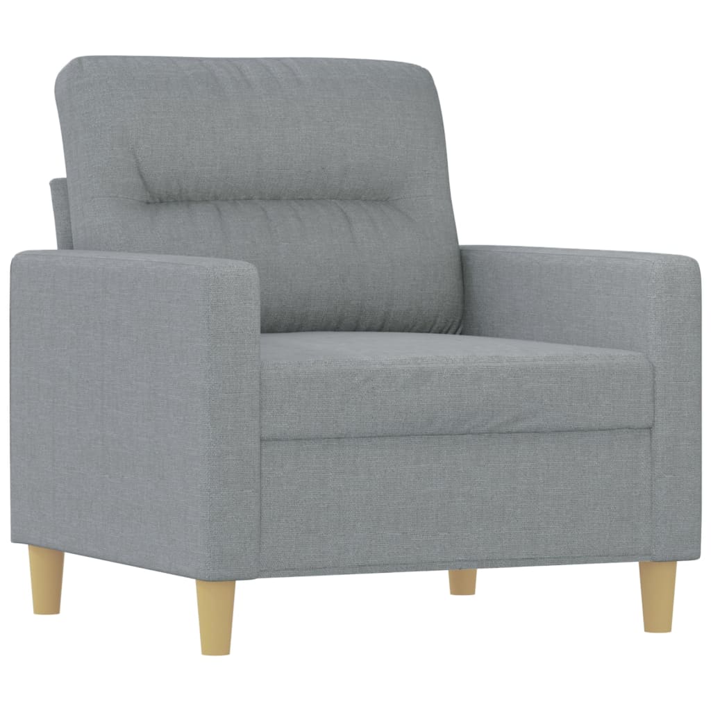 3-dijelni set sofa s jastucima svjetlosivi od tkanine