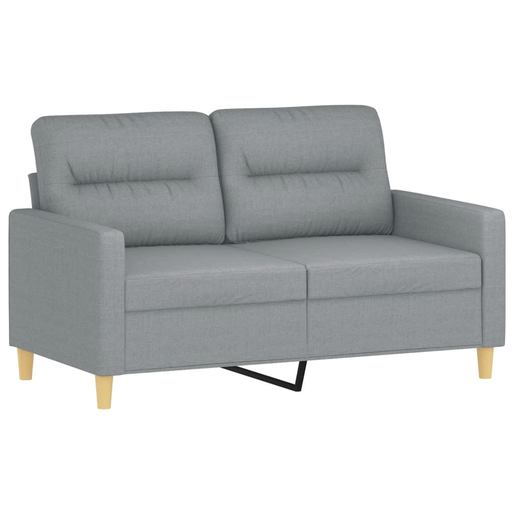 3-dijelni set sofa s jastucima svjetlosivi od tkanine