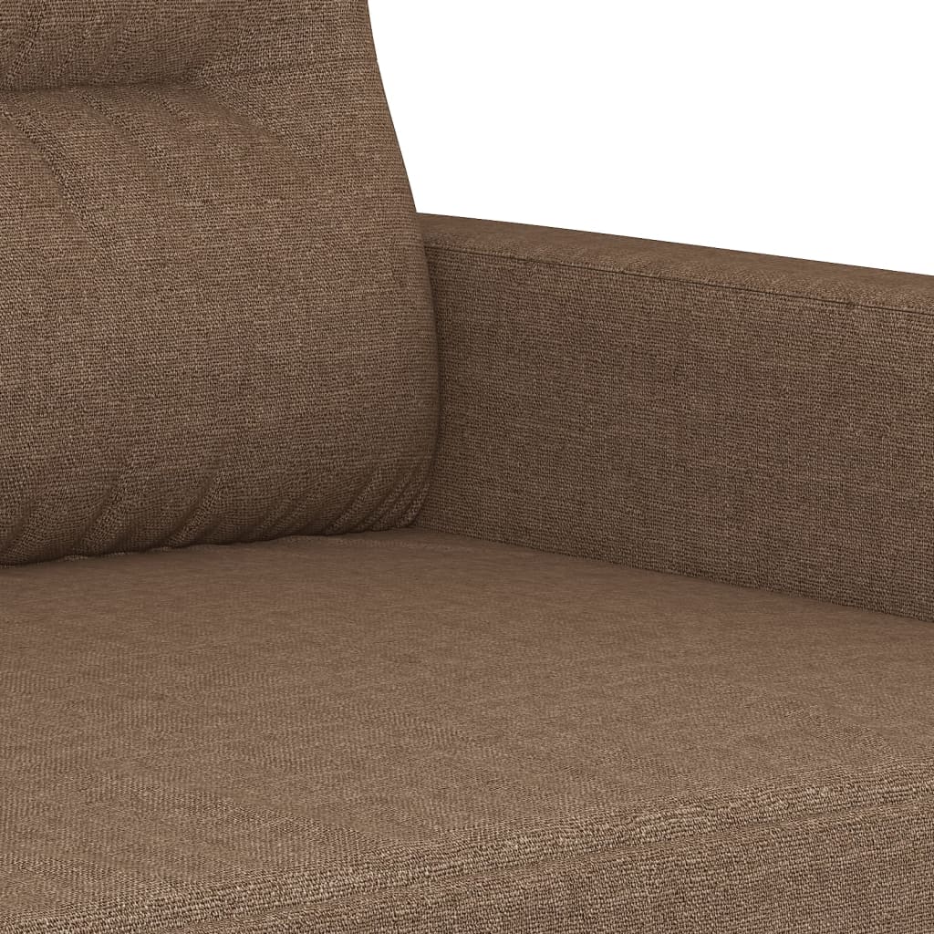 3-dijelni set sofa s jastucima smeđi od tkanine