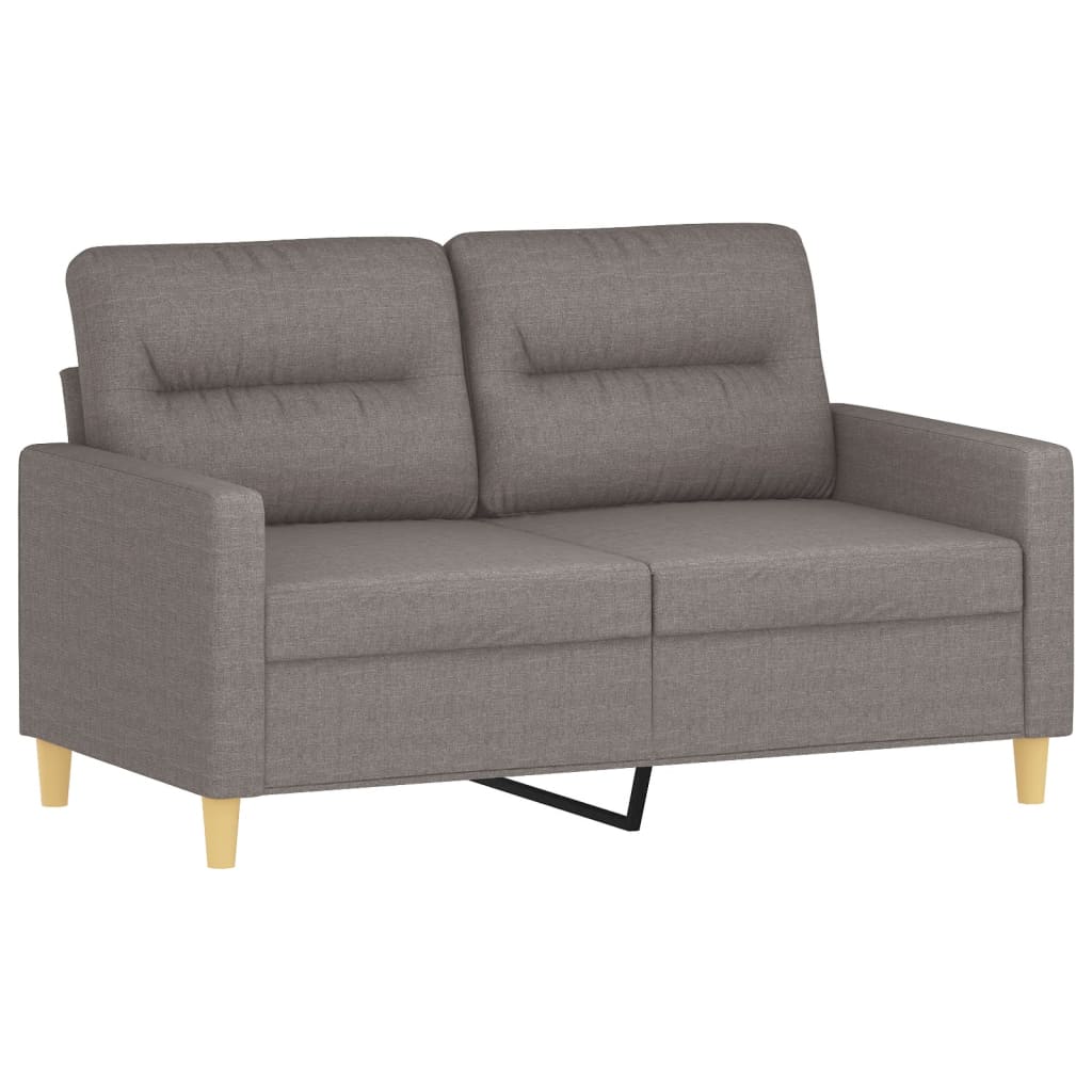 3-dijelni set sofa s jastucima smeđesivi od tkanine