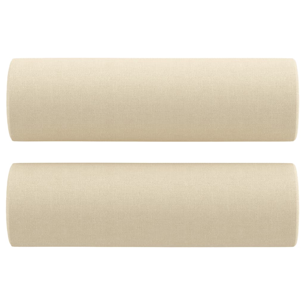 4-dijelni set sofa s jastucima krem od tkanine