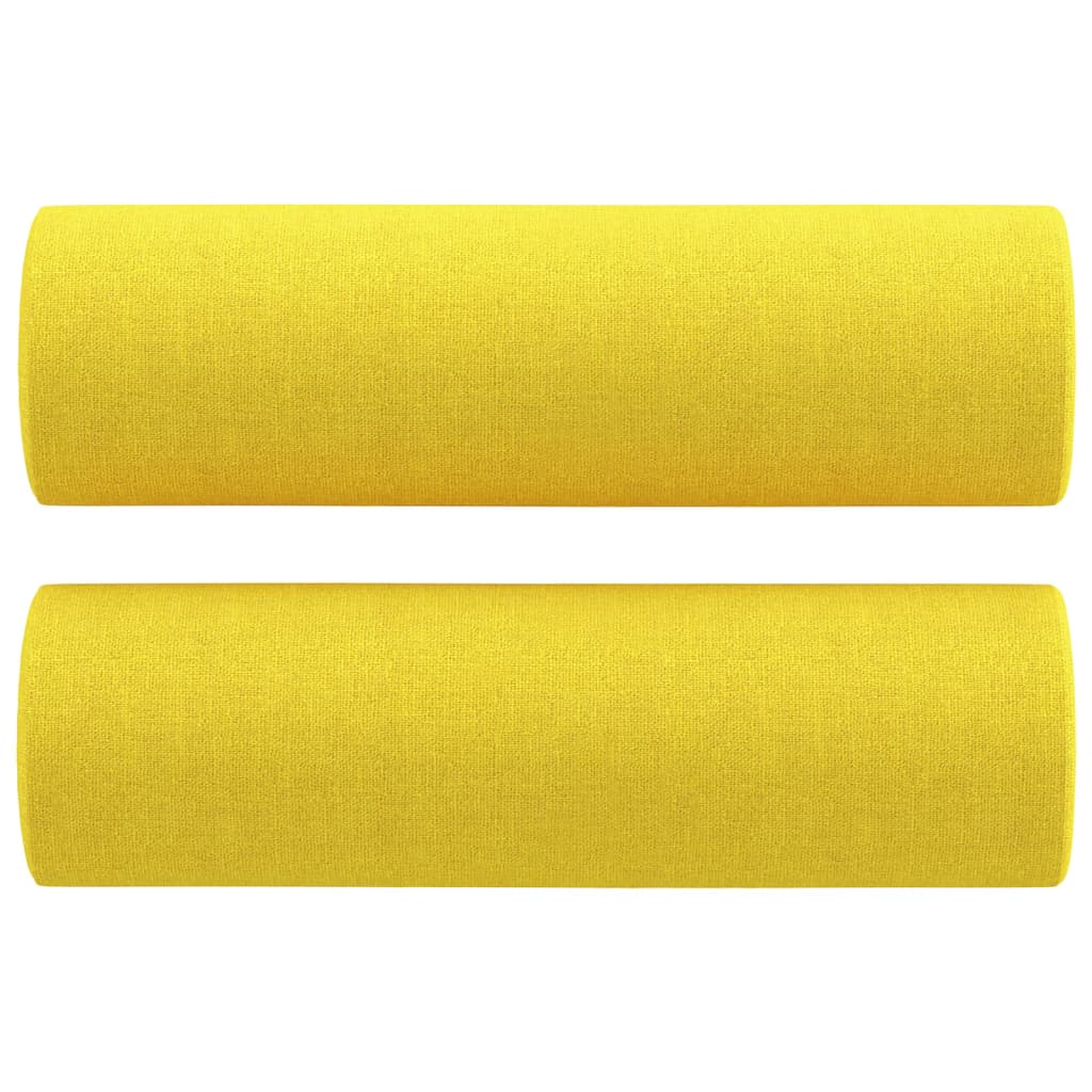 4-dijelni set sofa s jastucima svjetložuti od tkanine