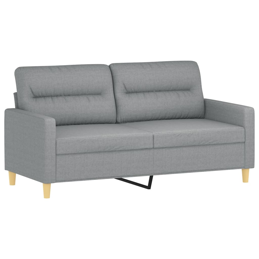 3-dijelni set sofa s jastucima svjetlosivi od tkanine