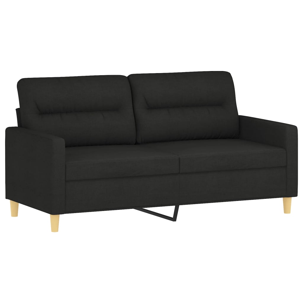 3-dijelni set sofa s jastucima crni od tkanine