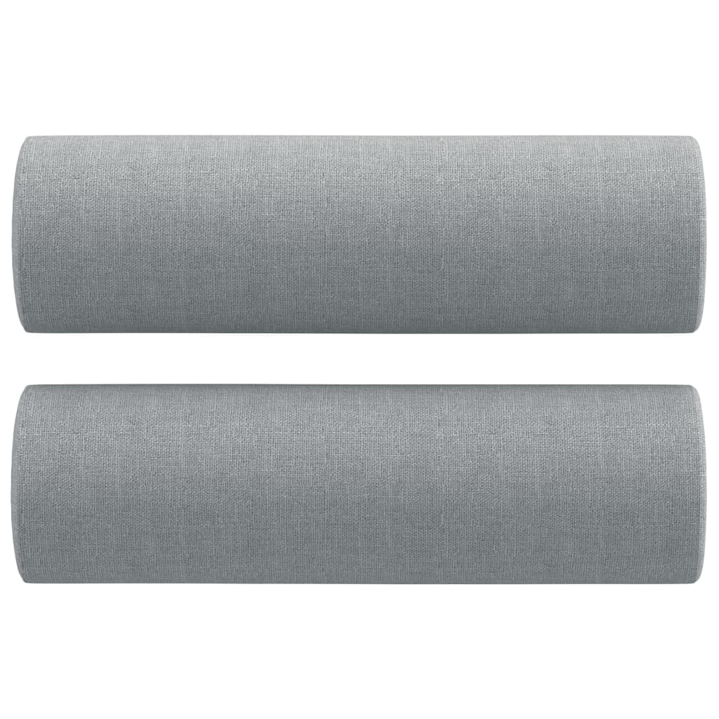 3-dijelni set sofa s jastucima svjetlosivi od tkanine