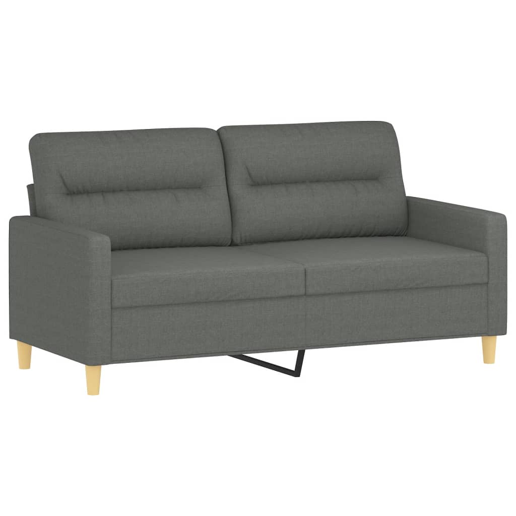 3-dijelni set sofa s jastucima tamnosivi od tkanine
