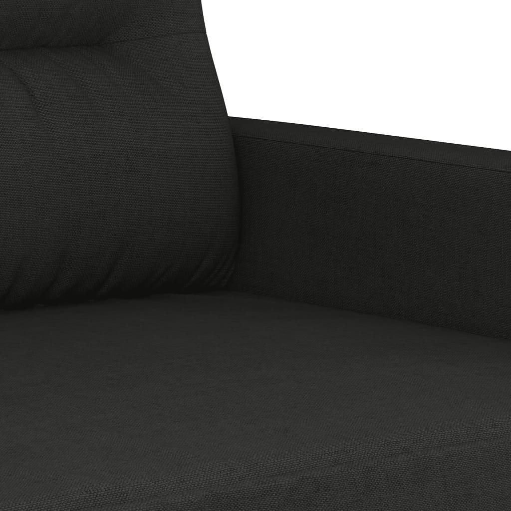 2-dijelni set sofa s jastucima crni od tkanine