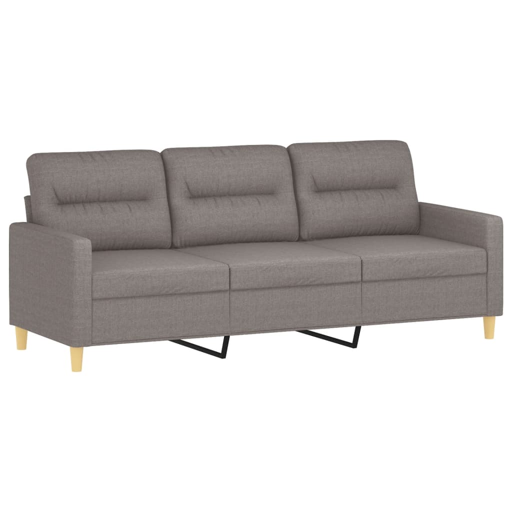 2-dijelni set sofa s jastucima smeđesivi od tkanine