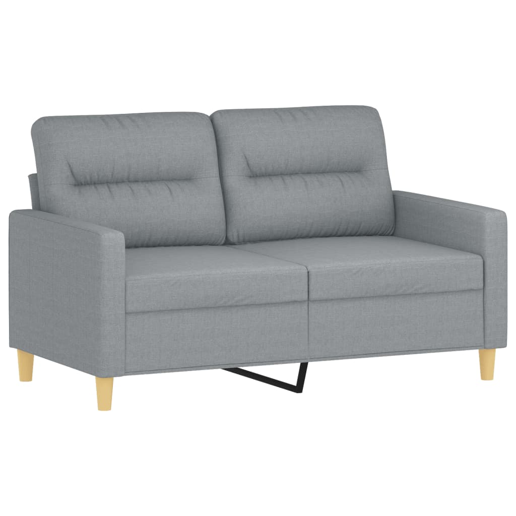 3-dijelni set sofa s jastucima svjetlosivi od tkanine