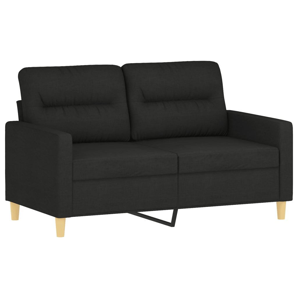 3-dijelni set sofa s jastucima crni od tkanine