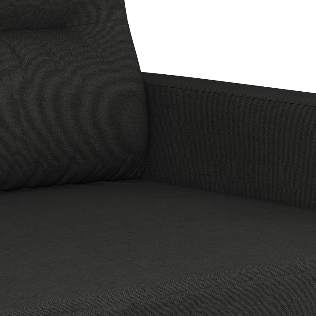 2-dijelni set sofa s jastucima crni od tkanine