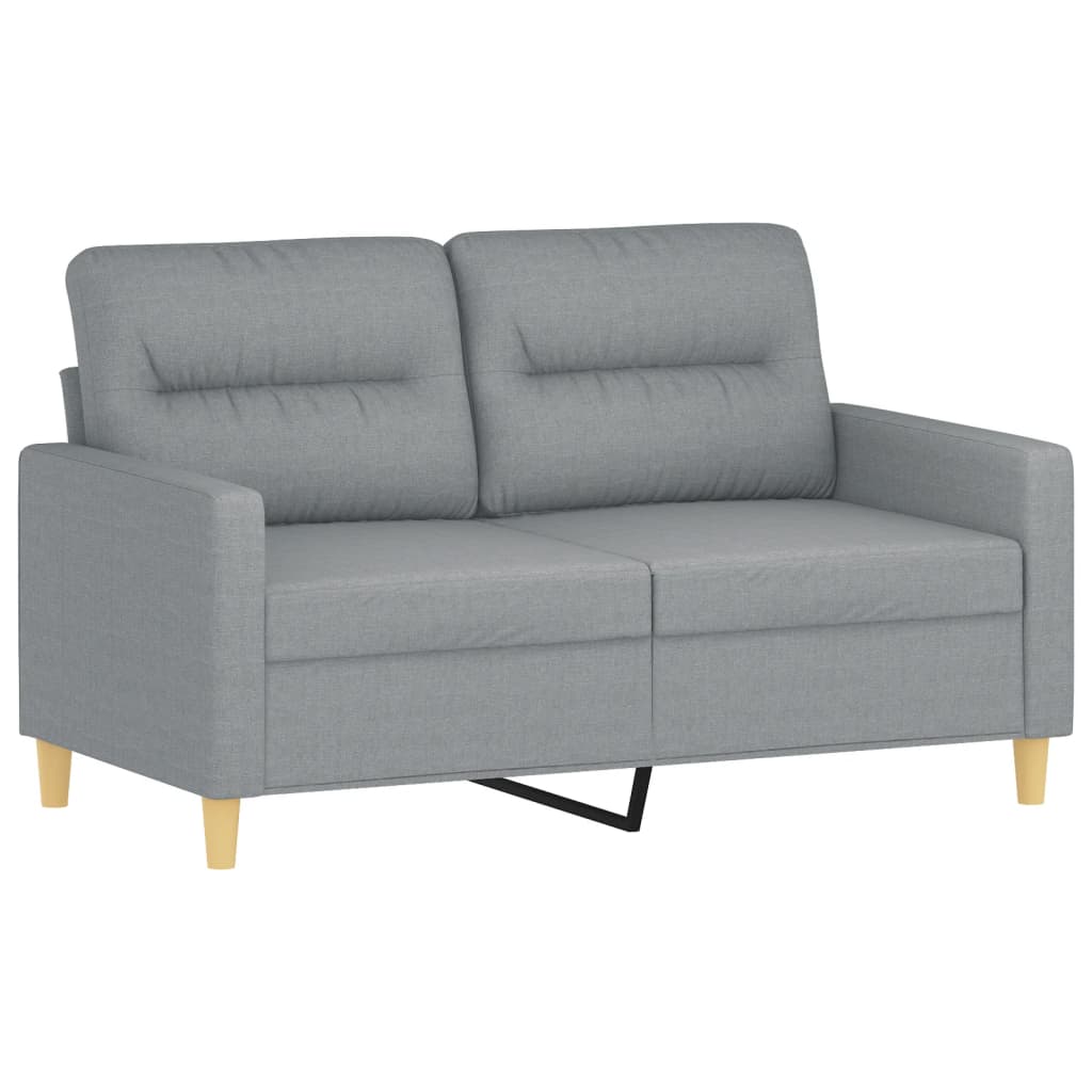 3-dijelni set sofa s jastucima svjetlosivi od tkanine