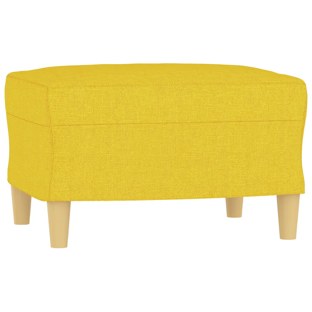 3-dijelni set sofa s jastucima svjetložuti od tkanine