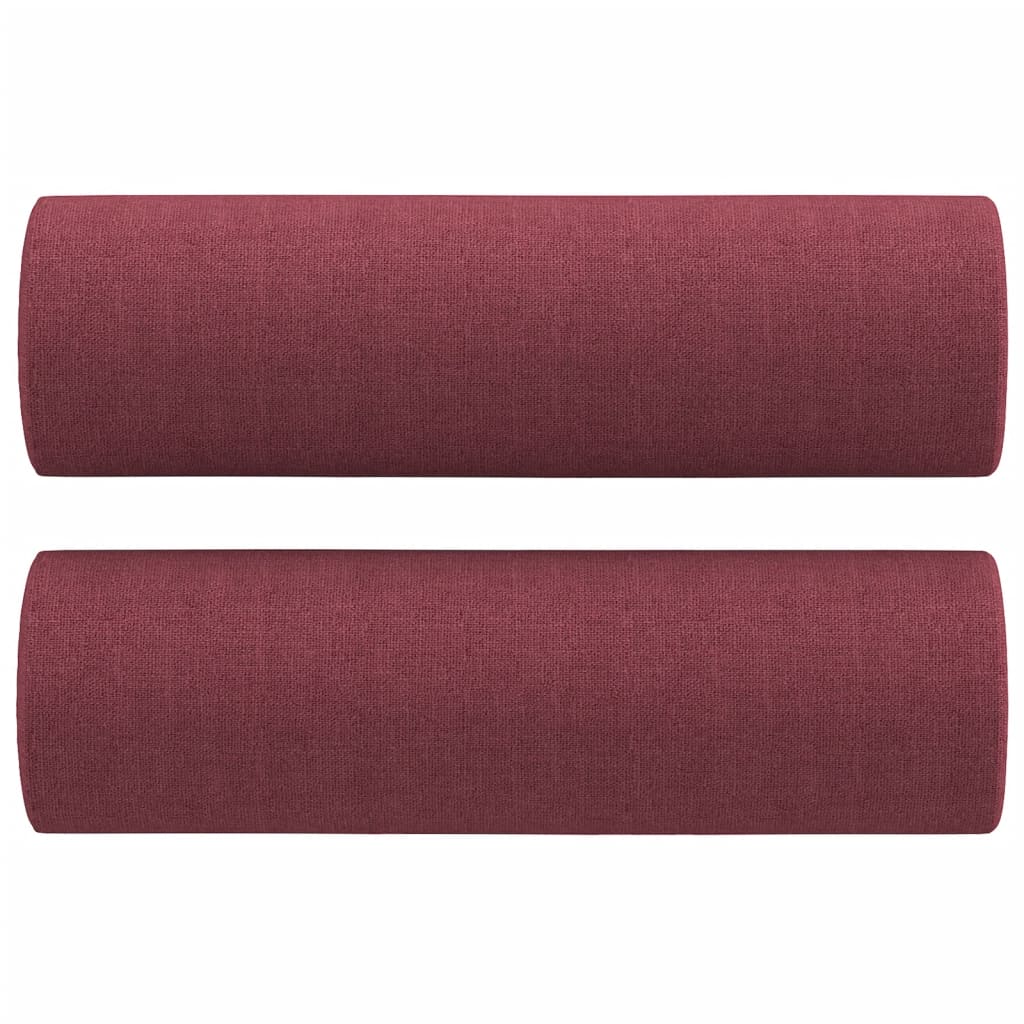 3-dijelni set sofa s jastucima crvena boja vina od tkanine
