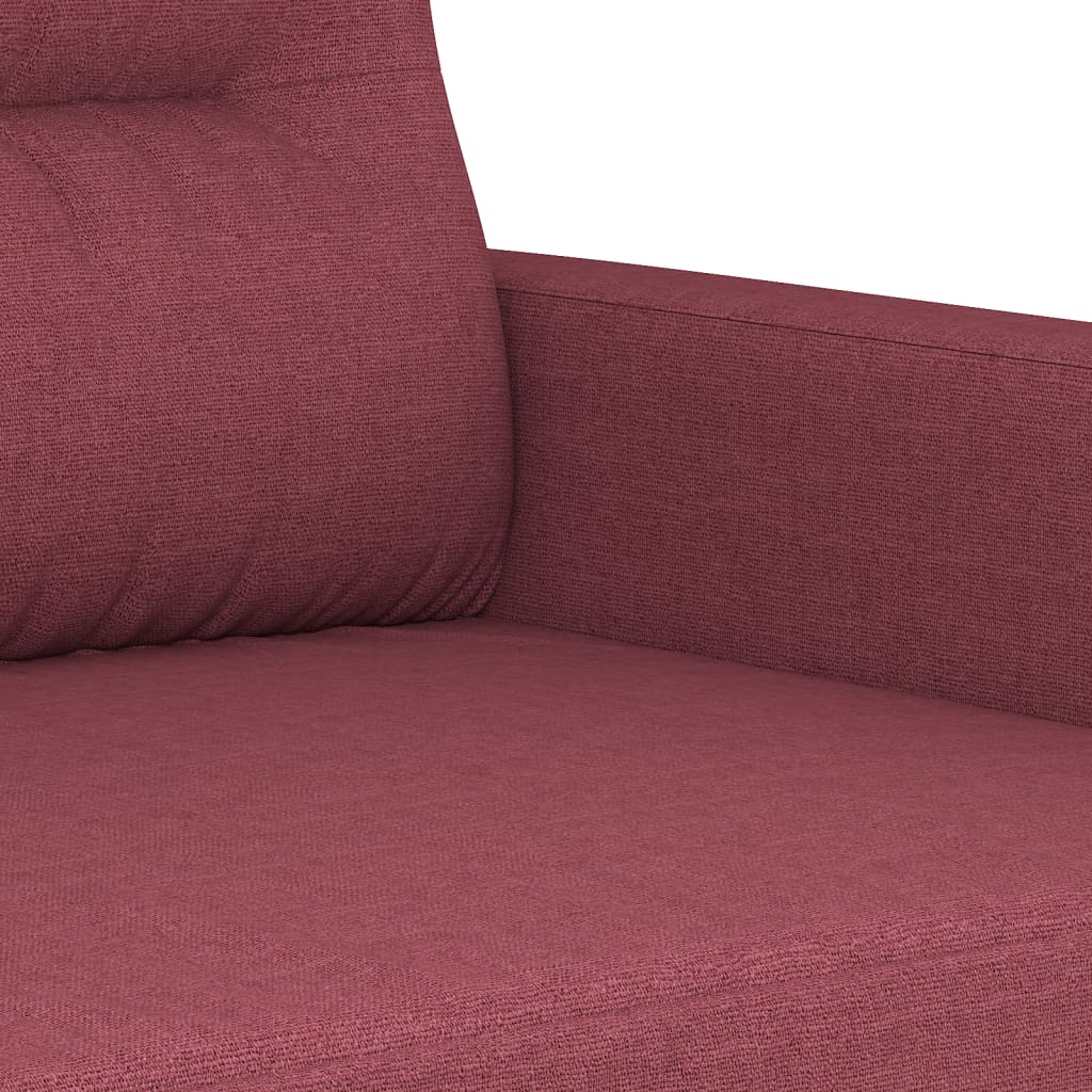 3-dijelni set sofa s jastucima crvena boja vina od tkanine