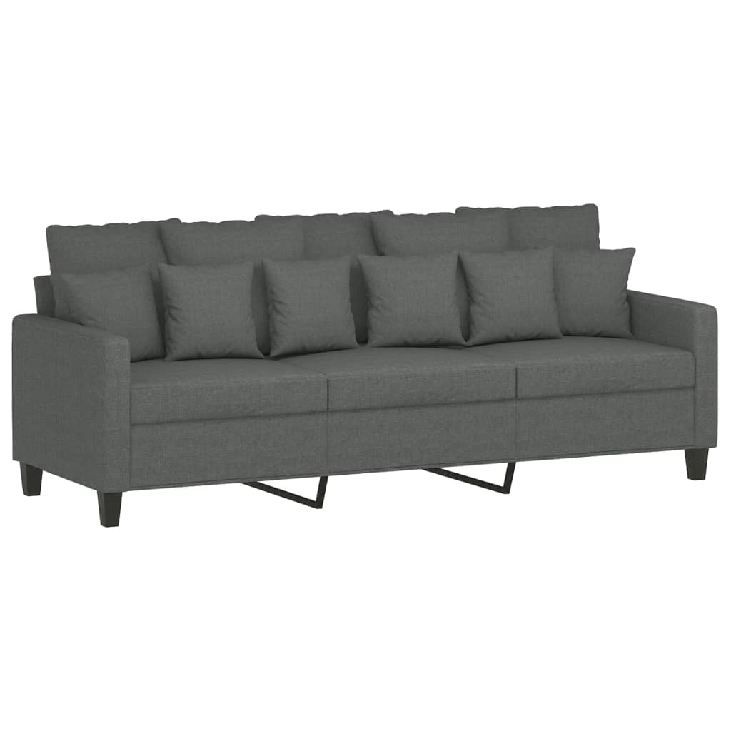 4-dijelni set sofa s jastucima tamnosivi od tkanine