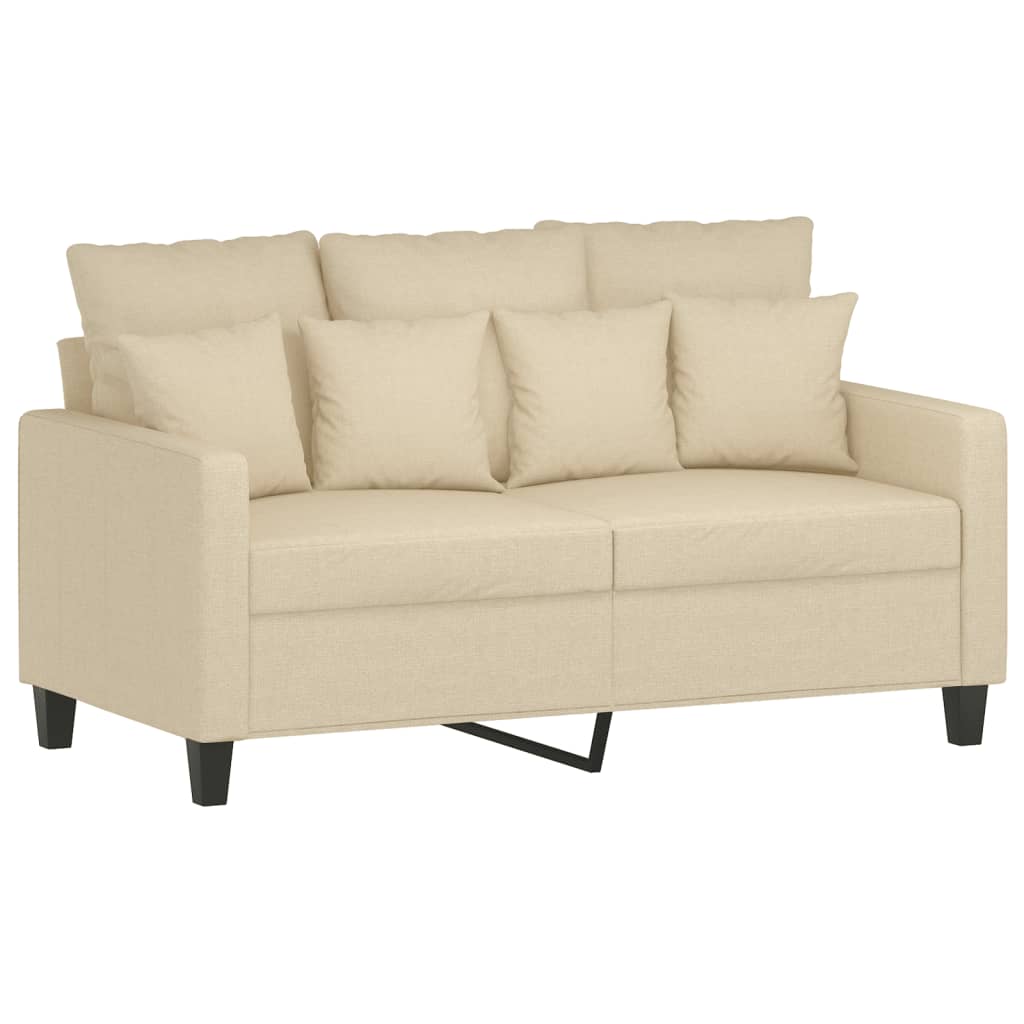 4-dijelni set sofa s jastucima krem od tkanine
