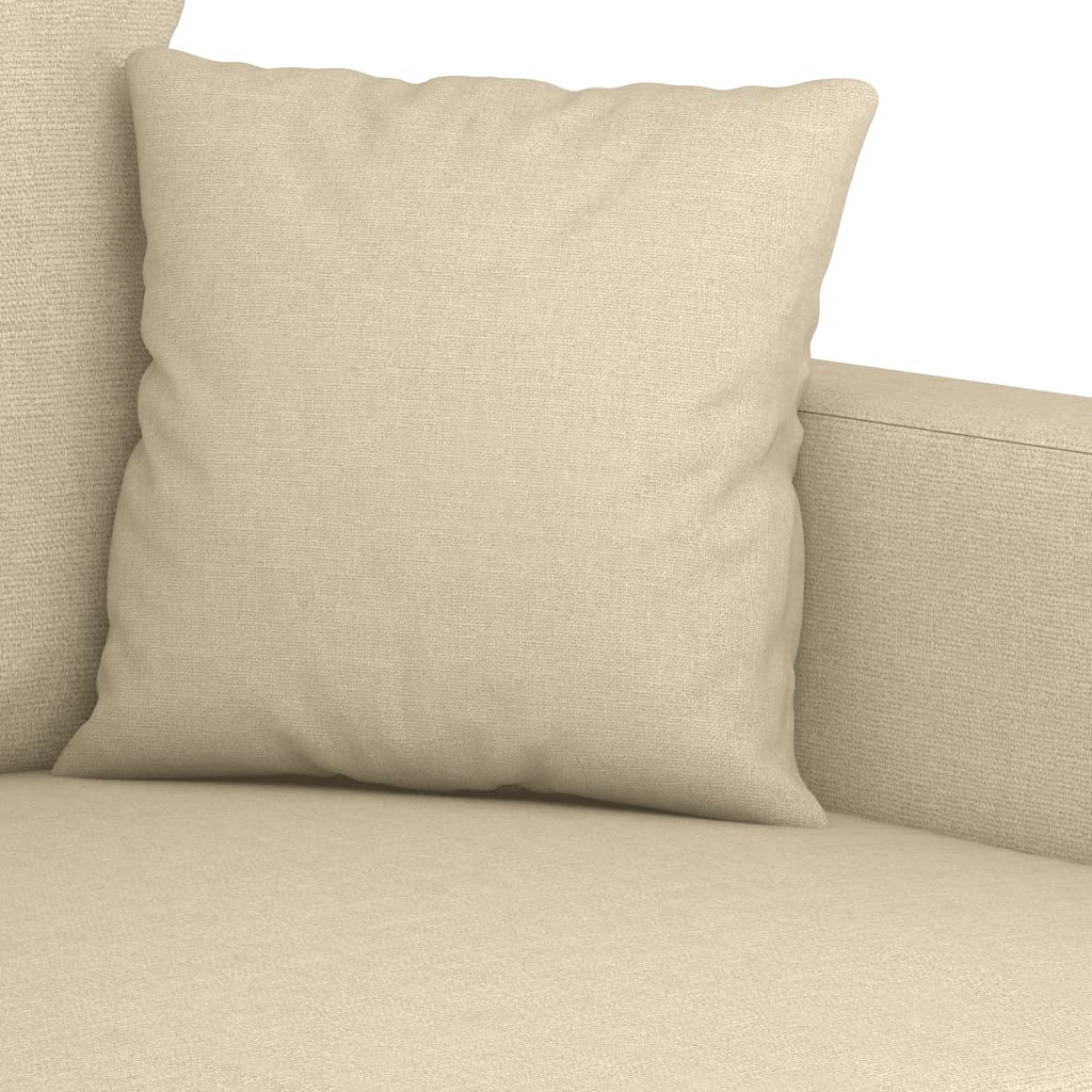 4-dijelni set sofa s jastucima krem od tkanine