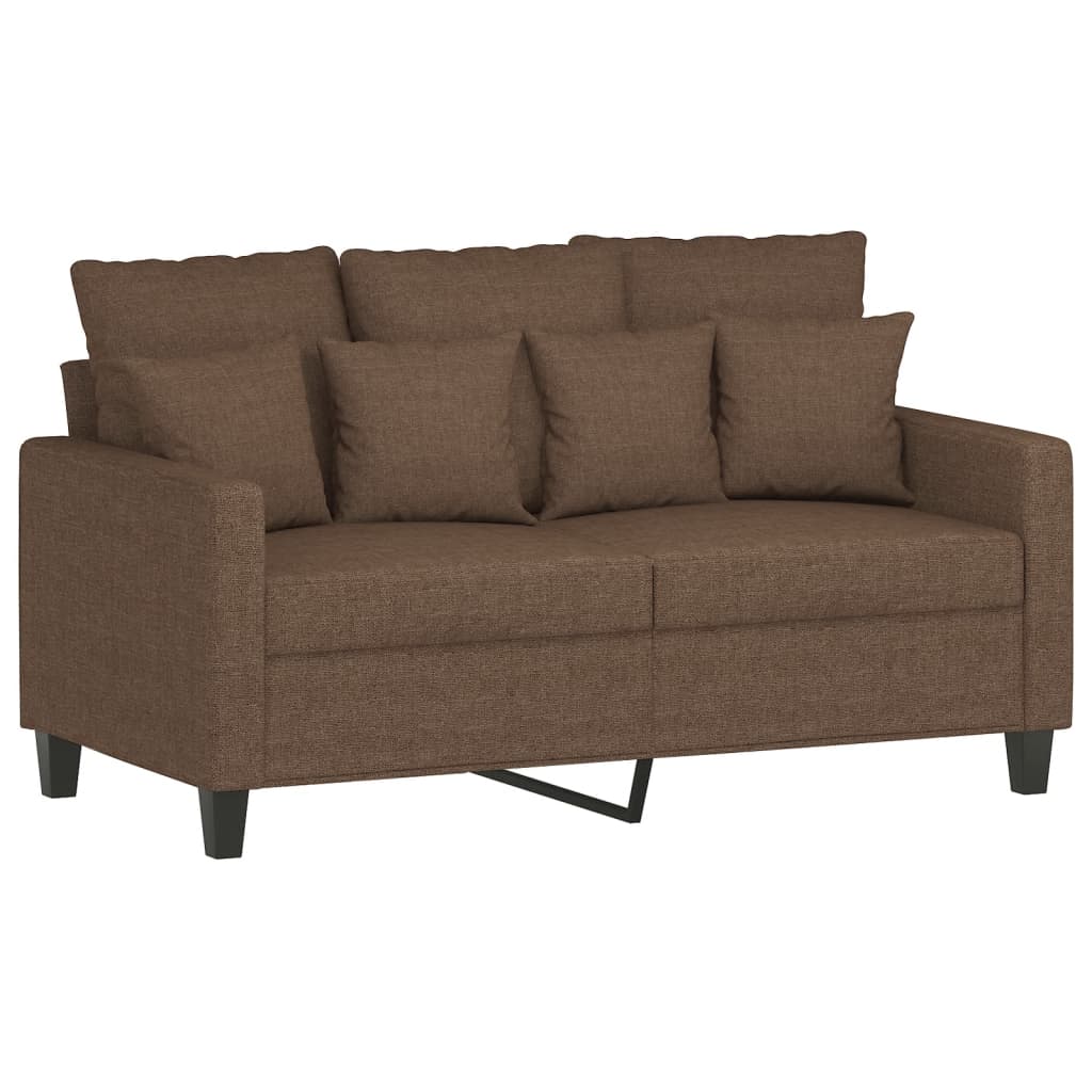 4-dijelni set sofa s jastucima smeđi od tkanine