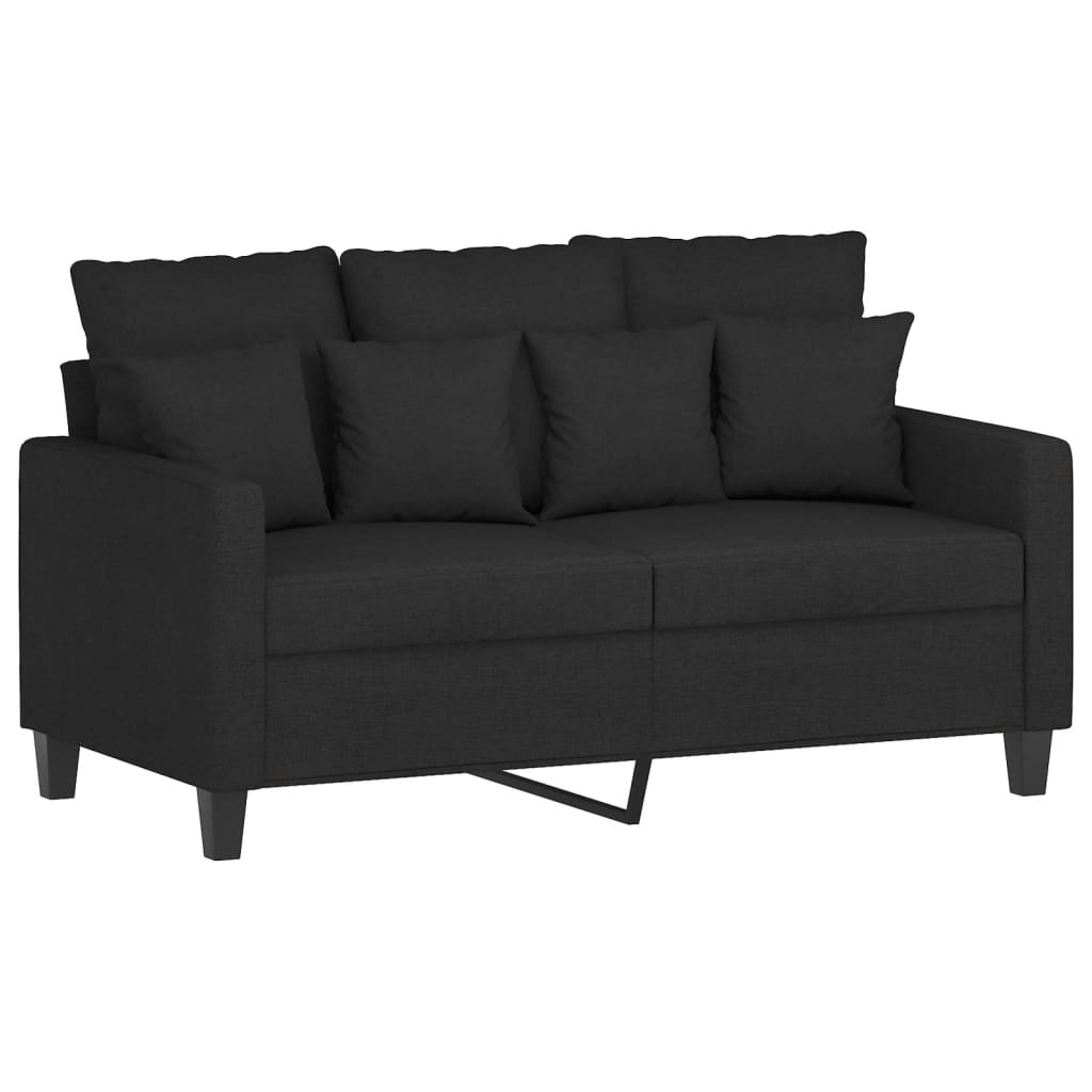 4-dijelni set sofa s jastucima crni od tkanine