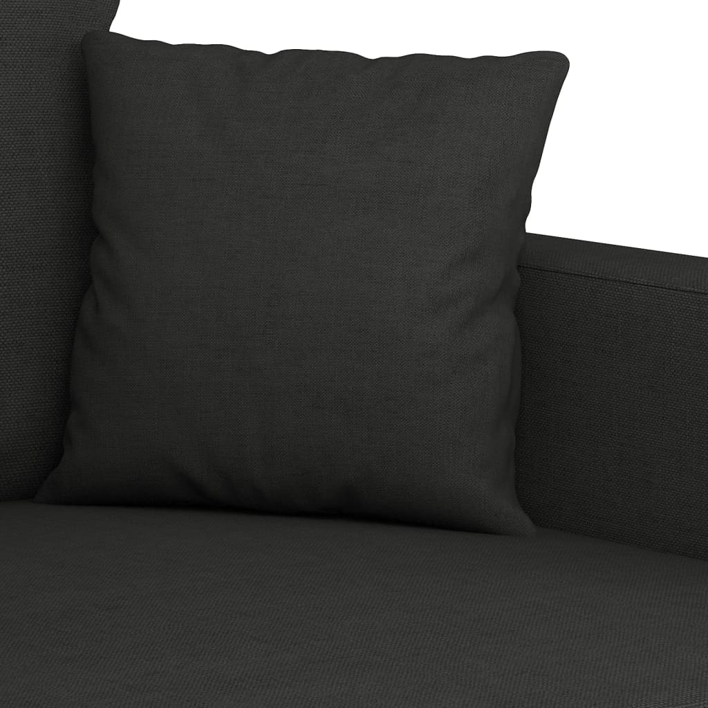 4-dijelni set sofa s jastucima crni od tkanine
