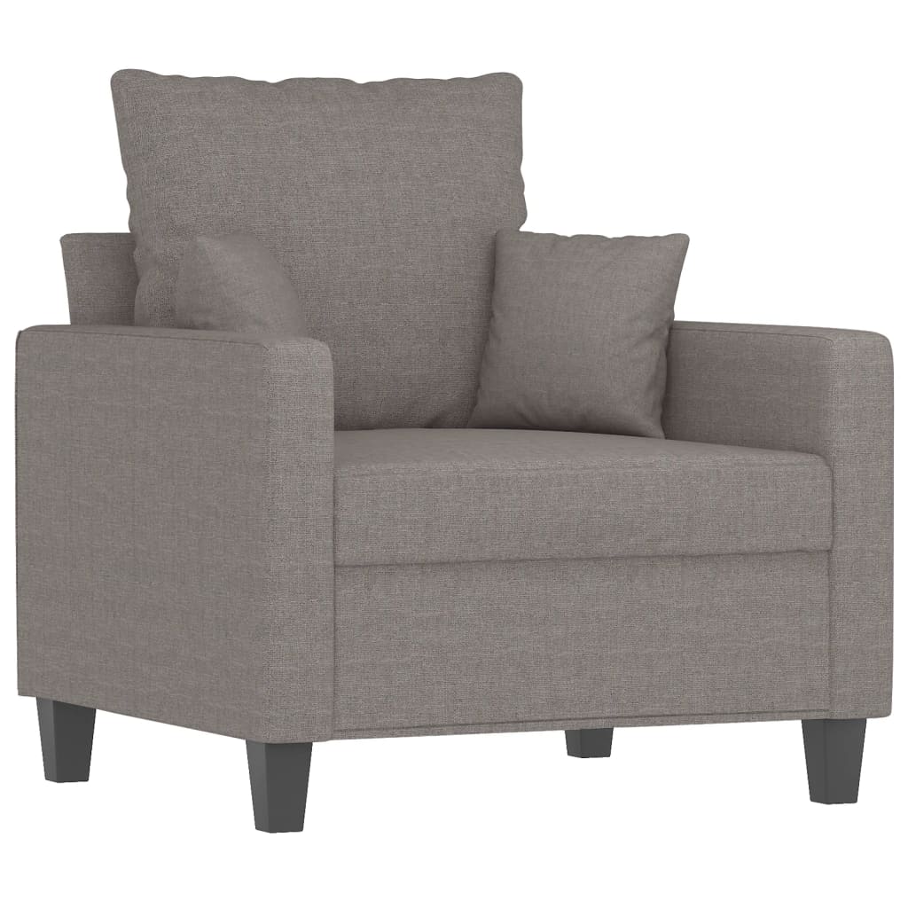 4-dijelni set sofa s jastucima smeđesivi od tkanine