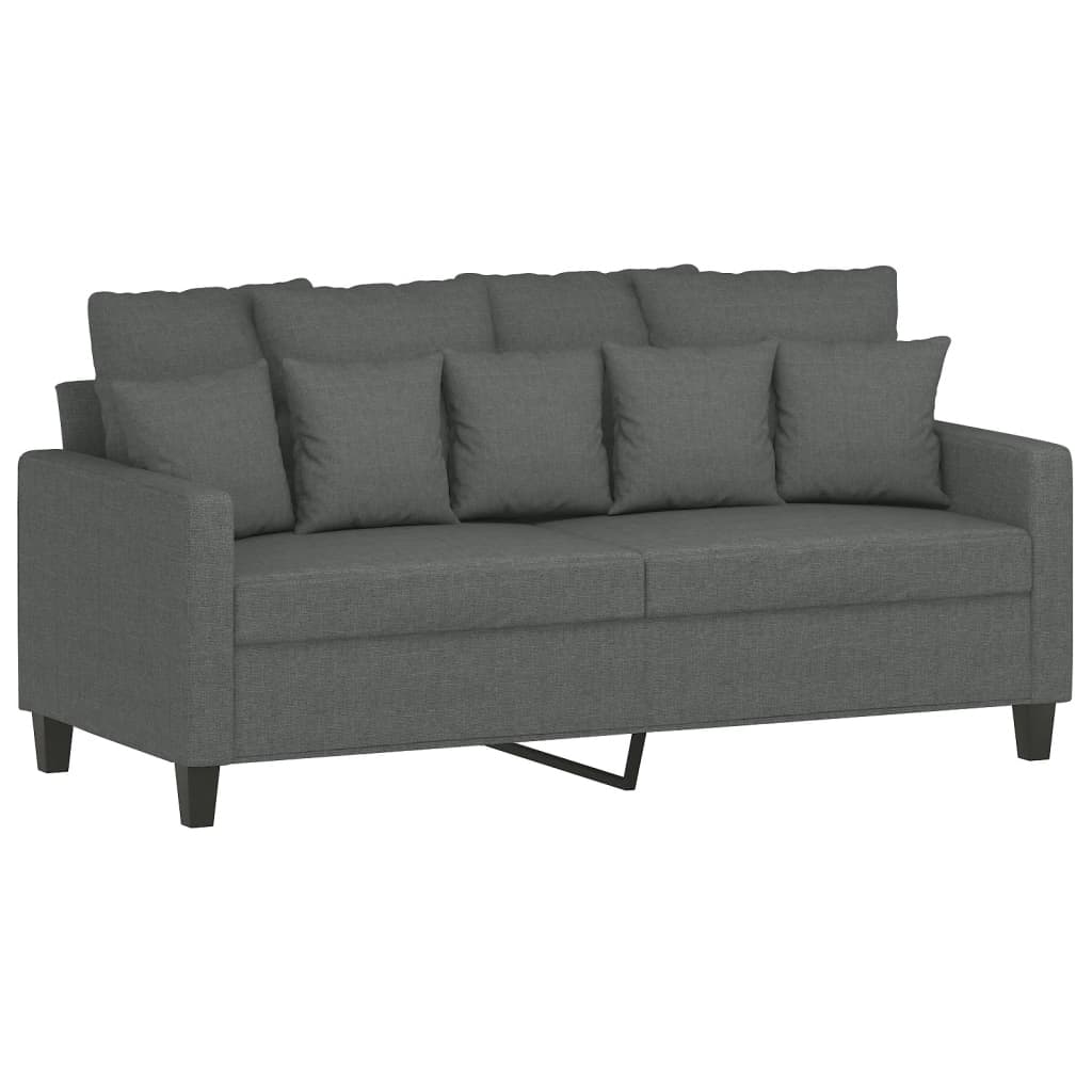 2-dijelni set sofa s jastucima tamnosivi od tkanine