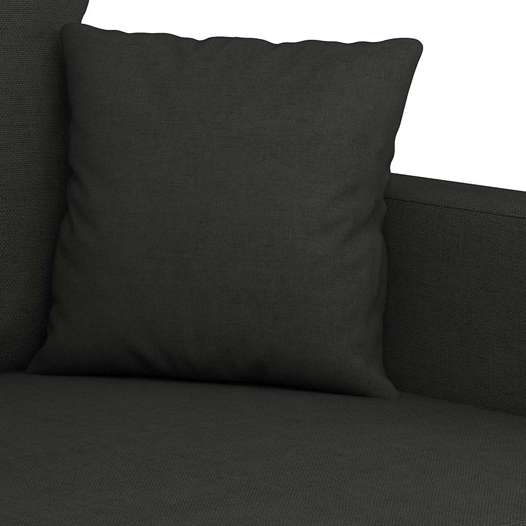 2-dijelni set sofa s jastucima crni od tkanine