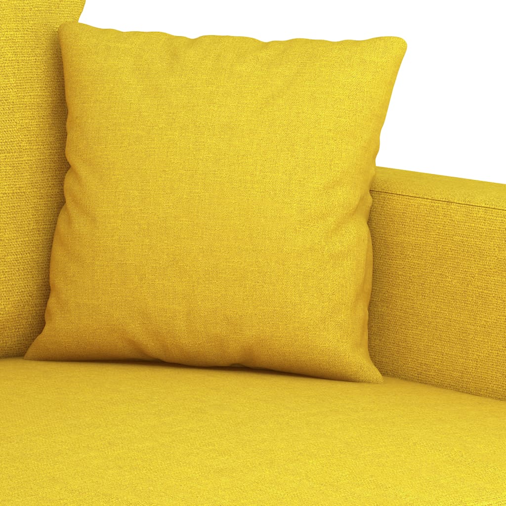 2-dijelni set sofa s jastucima svjetložuti od tkanine