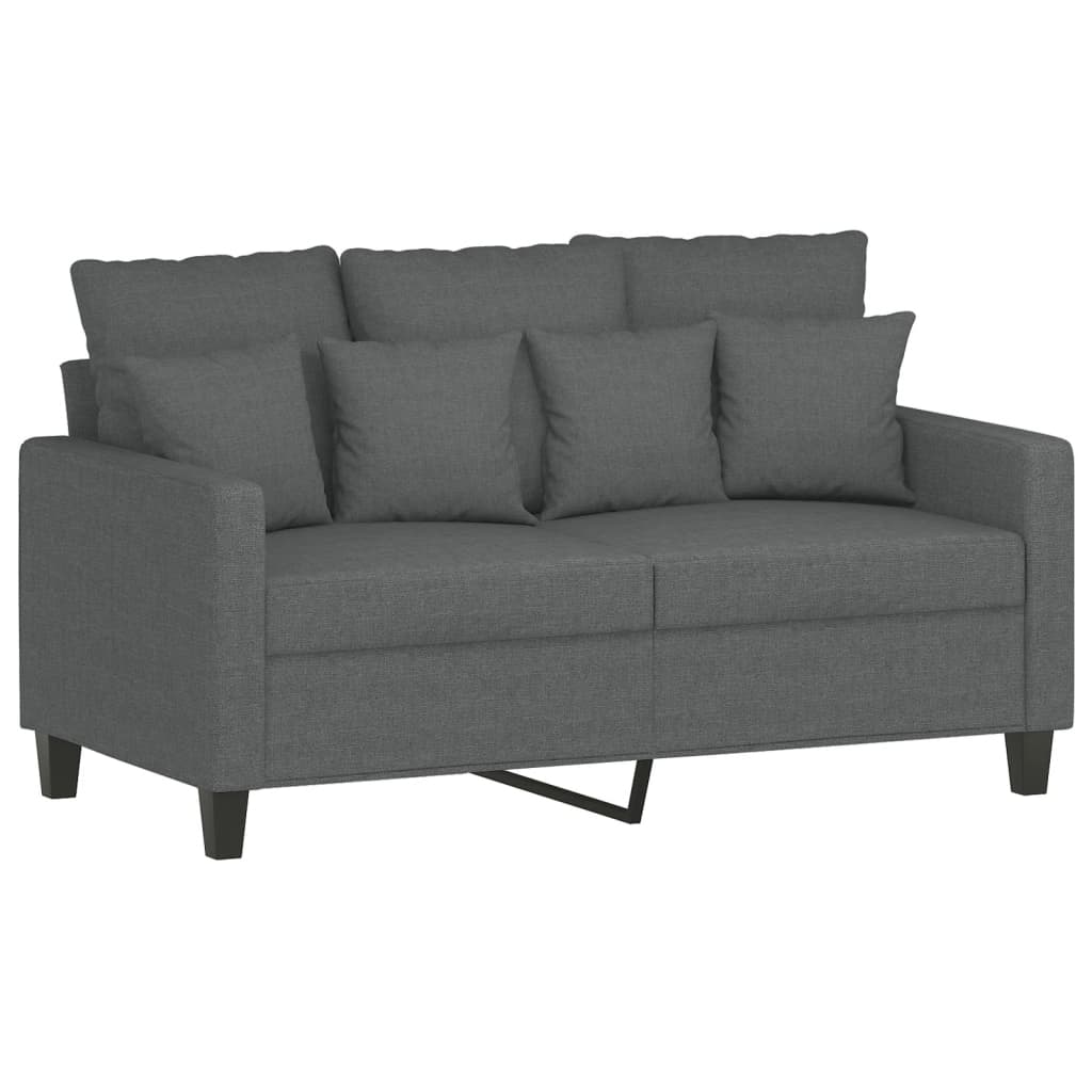 3-dijelni set sofa s jastucima tamnosivi od tkanine