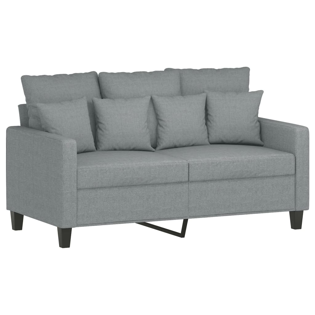 2-dijelni set sofa s jastucima svjetlosivi od tkanine