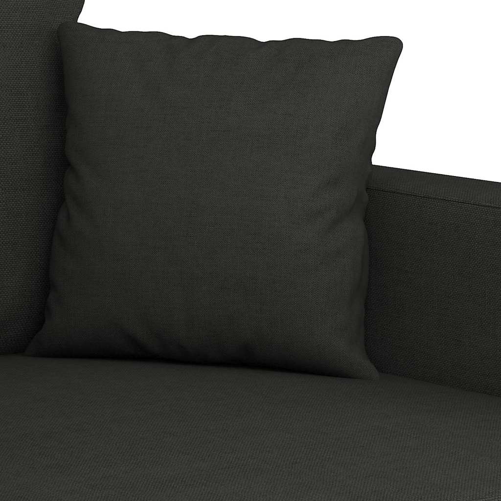 2-dijelni set sofa s jastucima crni od tkanine