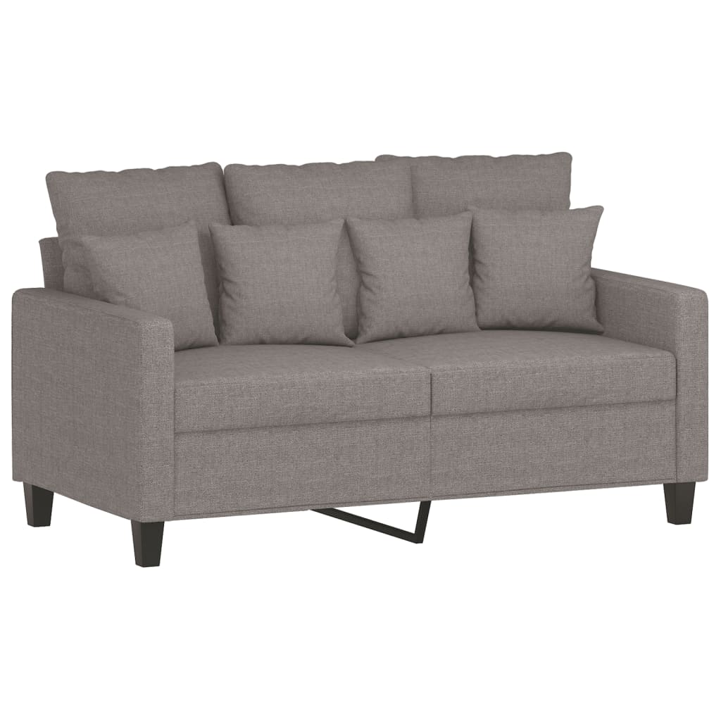 3-dijelni set sofa s jastucima smeđesivi od tkanine