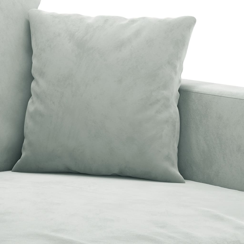 3-dijelni set sofa s jastucima svjetlosivi baršunasti