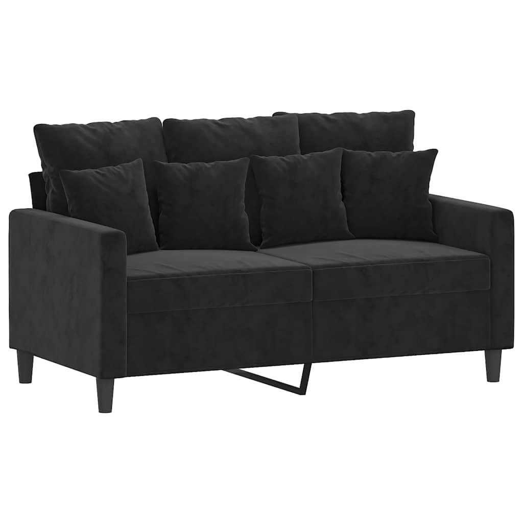 3-dijelni set sofa s jastucima crni baršunasti