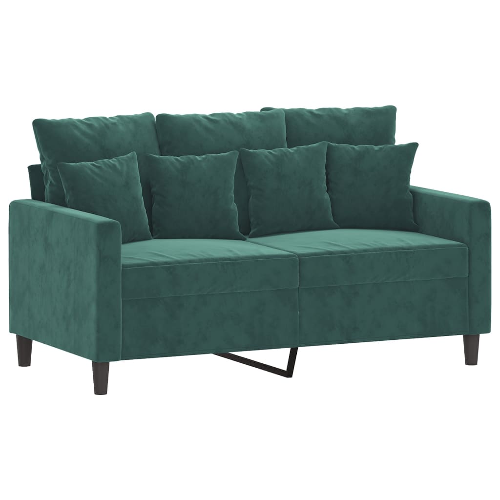 4-dijelni set sofa s jastucima tamnozeleni baršunasti