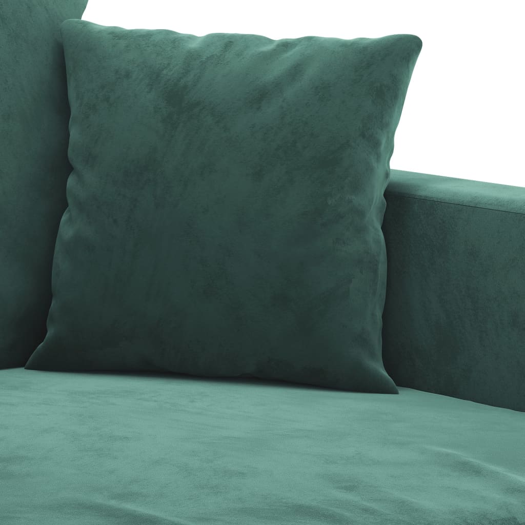 4-dijelni set sofa s jastucima tamnozeleni baršunasti