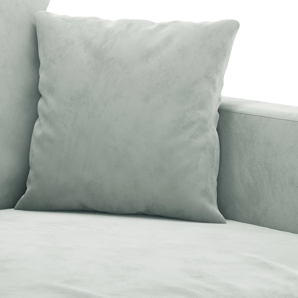2-dijelni set sofa s jastucima svjetlosivi baršunasti