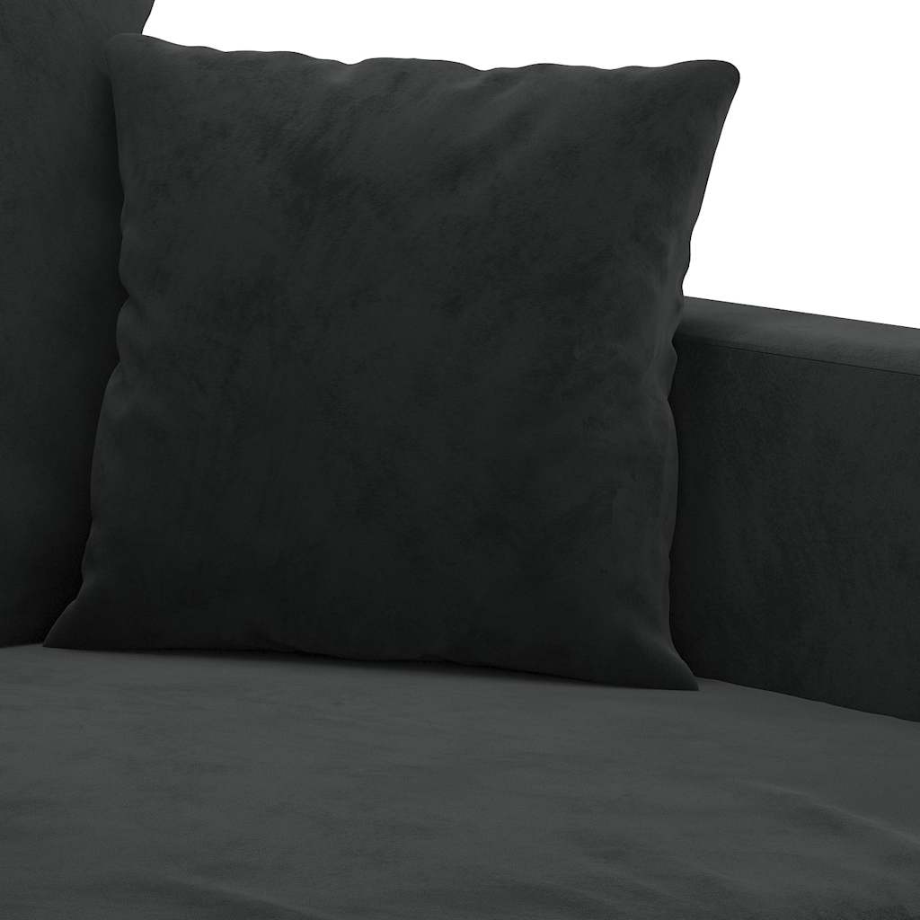 3-dijelni set sofa s jastucima crni baršunasti