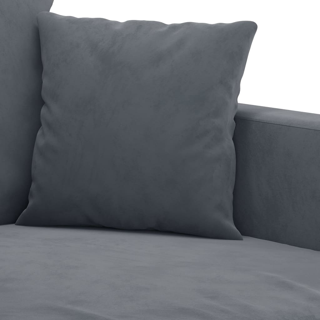 2-dijelni set sofa s jastucima tamnosivi baršunasti