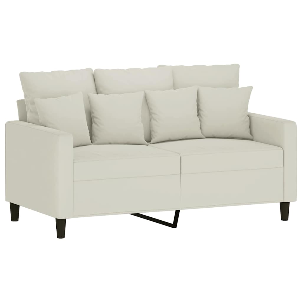 2-dijelni set sofa s jastucima krem baršunasti