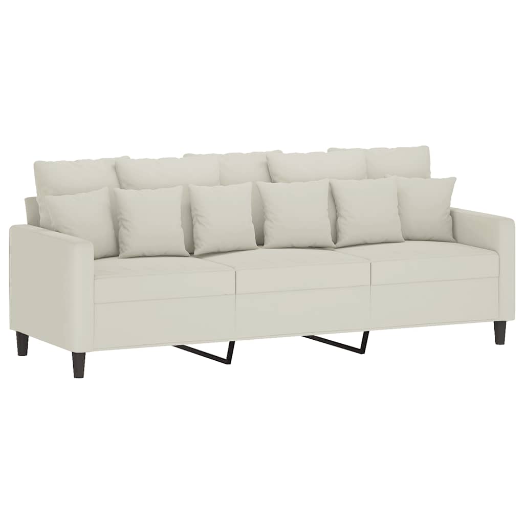 2-dijelni set sofa s jastucima krem baršunasti