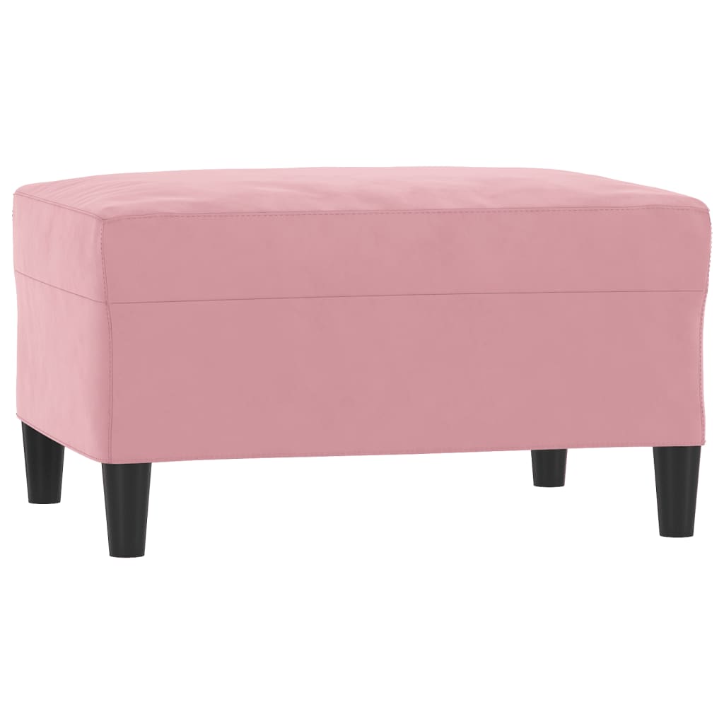 3-dijelni set sofa s jastucima ružičasti baršunasti