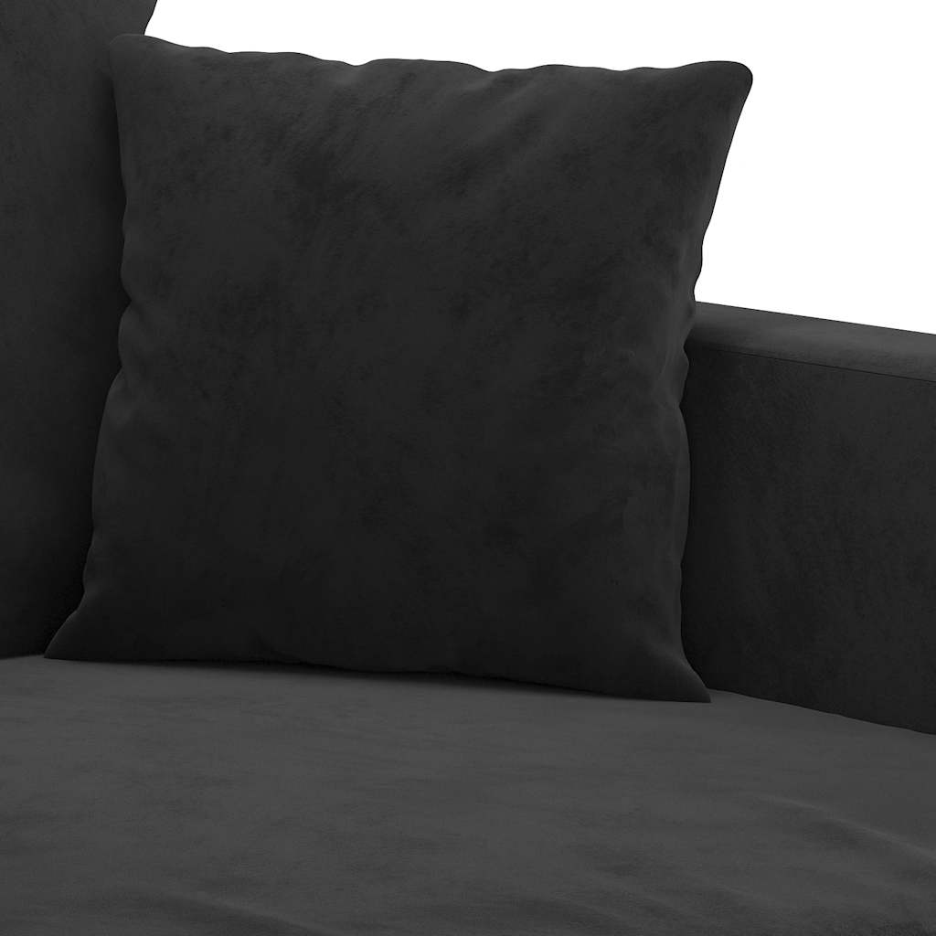 3-dijelni set sofa s jastucima crni baršunasti