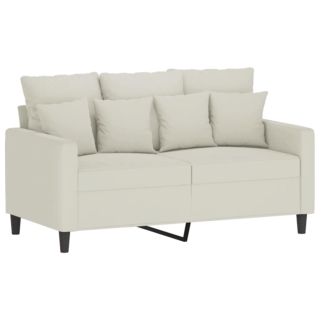 3-dijelni set sofa s jastucima krem baršunasti
